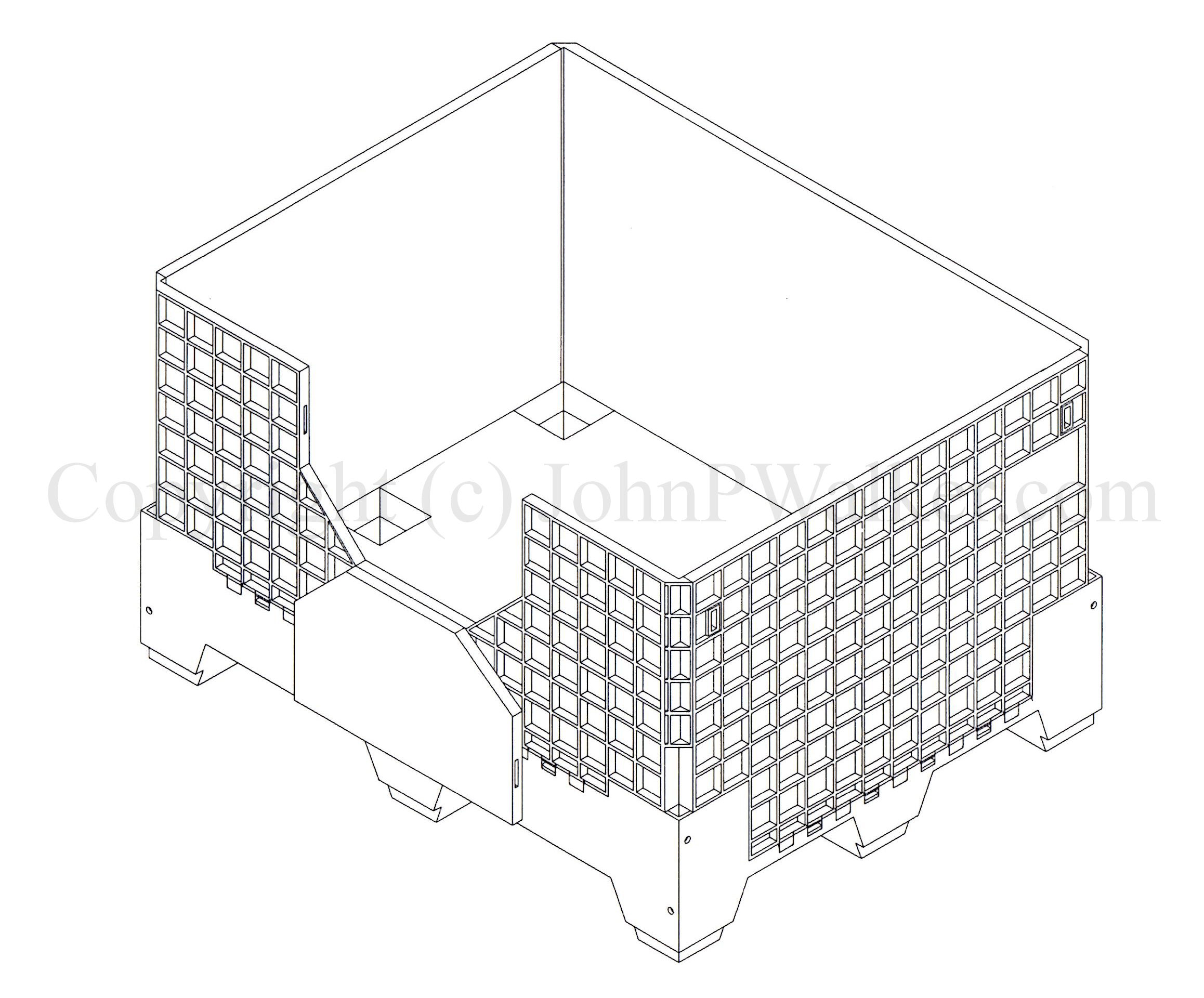 Cad Drawing of a Folding Dunnage Box and Pallet